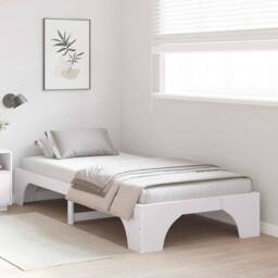 Berkfield Home White Bed Frame White Wood 90 x 190 cm Minimalistic Bed Frame - thumbnail 4