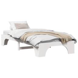 Berkfield Home White Bed Frame White Wood 90 x 190 cm Minimalistic Bed Frame - thumbnail 1