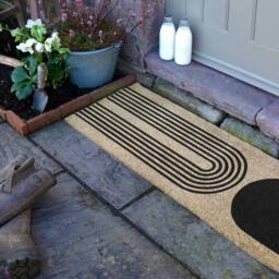 Artsy Mats Abstract Coir Doormat (120 x 40cm) in Brown - Size: 40 cm x 120 cm - thumbnail 3
