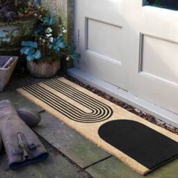 Artsy Mats Abstract Coir Doormat (120 x 40cm) in Brown - Size: 40 cm x 120 cm - thumbnail 1