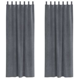 Berkfield Home Blackout Curtains with Hanging Loops 2 pcs Super Light Grey Velvet - thumbnail 2