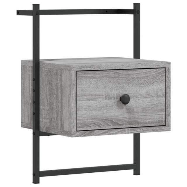 Berkfield Home Bedside Cabinet Wall-mounted Grey Sonoma 35x30x51 cm Engineered Wood - Size: 35 x 30 x 51 cm - image 1