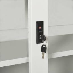 Berkfield Home Sliding Door Cabinet Light Grey 90x40x90 cm Steel - Size: 90 x 40 x 90 cm - thumbnail 7