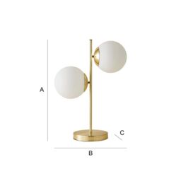 ValueLights Jas Modern Gold Table Lamp With Frosted Glass Globe Shades - thumbnail 8