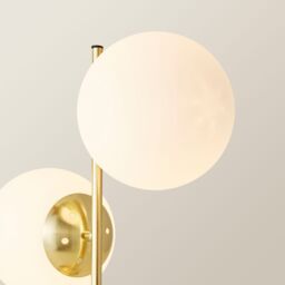 ValueLights Jas Modern Gold Table Lamp With Frosted Glass Globe Shades - thumbnail 4
