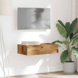 Berkfield Home TV Cabinet with LED Lights Old Wood 60x35x15.5 cm in Brown - thumbnail 5