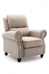 More4Homes Duxford Fabric Pushback Recliner Armchair Sofa Occasional Chair in Beige - thumbnail 2