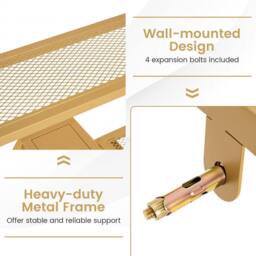 Costway 120 CM Modern Floating Bar Shelves Decorative Bottle Display Storage in Gold - thumbnail 7