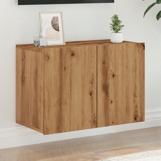 Berkfield Home TV Cabinet Wall-mounted Artisian Oak 60x30x41 cm in Brown - Size: 60 x 30 x 41 cm - image 1