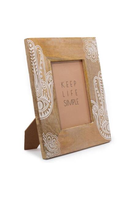 KDMD Hansa White Mango Wood Picture Frame for 13x18cm Photos in Brown - Size: 13x18 cm - image 1
