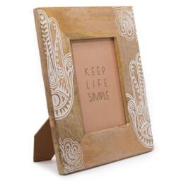 KDMD Hansa White Mango Wood Picture Frame for 13x18cm Photos in Brown - Size: 13x18 cm - thumbnail 2