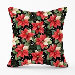Warren Reed - Designer Poinsettia, Watercolor Style Outdoor Cushion in Red - Size: 45 cm x 45 cm - thumbnail 1