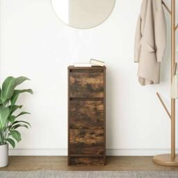 Berkfield Home Sideboard Smoked Oak 29.5x34x76 cm Engineered Wood in Brown - thumbnail 3