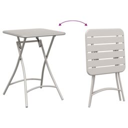Berkfield Home Folding Garden Table Beige 55x55x73 cm Steel - Size: 55 x 55 x 73 cm - thumbnail 9