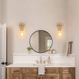 COMELY 2PCS Vintage Industrial Indoor Wall Lights, Adjustable Wood Wall Lights in Walnut - thumbnail 4