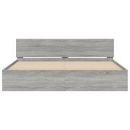 Berkfield Home Bed Frame without Mattress Grey Sonoma 180x200 cm Super King - thumbnail 5