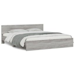 Berkfield Home Bed Frame without Mattress Grey Sonoma 180x200 cm Super King - thumbnail 2