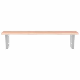 Berkfield Home Basin Shelf Wall Mounted Steel & Solid Wood Oak in Brown - thumbnail 4