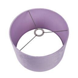 Ruma Lavender Lilac Velvet Cylinder Shade for Table Lamps & Floor Lamps in Pale Lilac - Size: 16 inches - thumbnail 4