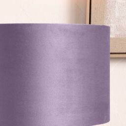 Ruma Lavender Lilac Velvet Cylinder Shade for Table Lamps & Floor Lamps in Pale Lilac - Size: 16 inches - thumbnail 2