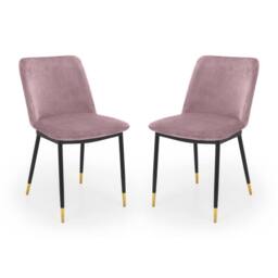 Cheshire Celeste Premium Dusky Pink Dining Chairs - Set of 2 in Dusty Pink
