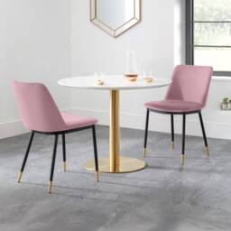 Cheshire Celeste Premium Dusky Pink Dining Chairs - Set of 2 in Dusty Pink - thumbnail 7