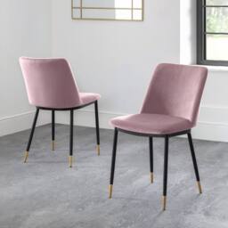 Cheshire Celeste Premium Dusky Pink Dining Chairs - Set of 2 in Dusty Pink - thumbnail 5