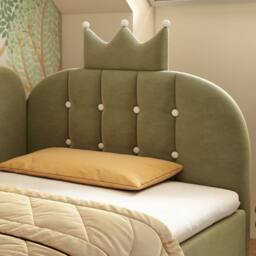 STILVORA 3ft Single Daybed with Hydraulic Storage in Green Velvet - thumbnail 5