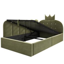 STILVORA 3ft Single Daybed with Hydraulic Storage in Green Velvet - thumbnail 8