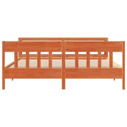 Berkfield Home Bed Frame without Mattress Wax Brown 180x200 cm Super King Solid Wood Pine - thumbnail 4