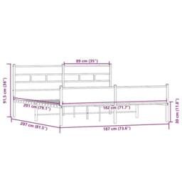 Berkfield Home Metal Bed Frame without Mattress Sonoma Oak 180x200 cm Super King in Light Oak - thumbnail 9