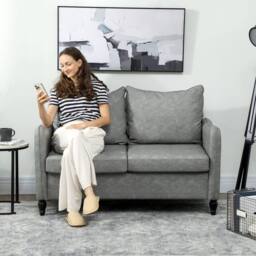 Wyld Haus Yodilo Grey Faux Leather Marble Effect 2 Seater Sofa - thumbnail 9