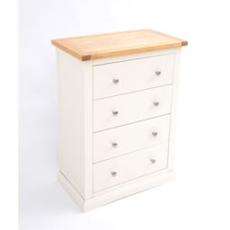 Cabinet Bits Castelli 4 Drawer Chest of Drawers Chrome Knob in Off-White - thumbnail 3
