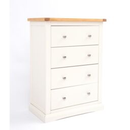 Cabinet Bits Castelli 4 Drawer Chest of Drawers Chrome Knob in Off-White - thumbnail 2