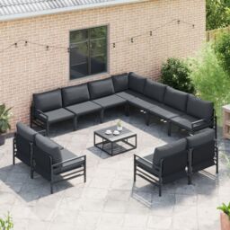 Berkfield Home Garden Sofa Set 12 pcs Anthracite Steel - thumbnail 3