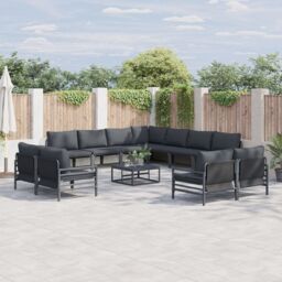 Berkfield Home Garden Sofa Set 12 pcs Anthracite Steel - thumbnail 1