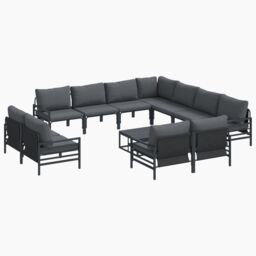 Berkfield Home Garden Sofa Set 12 pcs Anthracite Steel - thumbnail 2