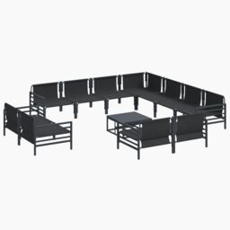 Berkfield Home Garden Sofa Set 12 pcs Anthracite Steel - thumbnail 7