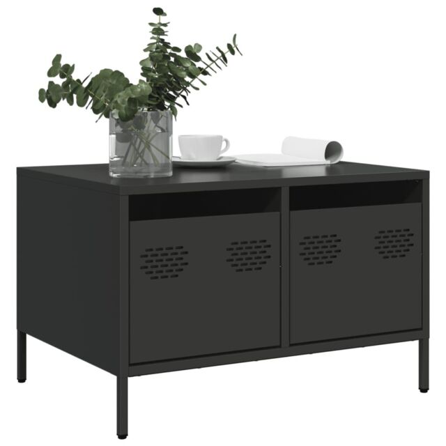 Berkfield Home TV Cabinet Black 68x50x43.5 cm Cold-rolled Steel - image 1