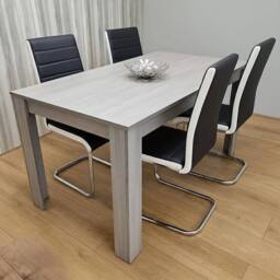 KOSY KOALA Modern Grey Dining Table With 4 Black Chairs Dining Room Furniture Set - thumbnail 1