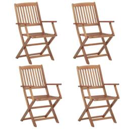Berkfield Home Folding Outdoor Chairs 4 pcs Solid Acacia Wood in Brown
