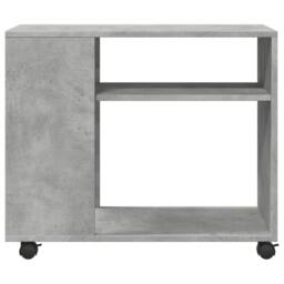 Berkfield Home Side Table with Wheels Concrete Grey 70x35x60 cm Engineered Wood - Size: 70 x 35 x 60 cm - thumbnail 5