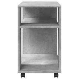 Berkfield Home Side Table with Wheels Concrete Grey 70x35x60 cm Engineered Wood - Size: 70 x 35 x 60 cm - thumbnail 6
