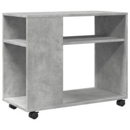 Berkfield Home Side Table with Wheels Concrete Grey 70x35x60 cm Engineered Wood - Size: 70 x 35 x 60 cm - thumbnail 1