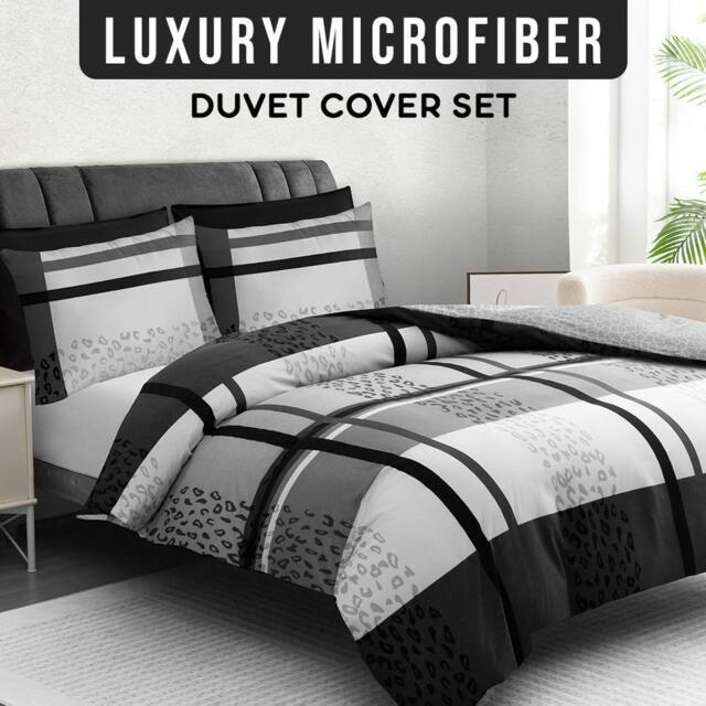 Grace Premium Duvet Cover Set Brushed Microfiber With Zipper Closure - Size: King - image 1