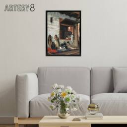 "Artery8 Jean Leon Gerome Slave Market Women Framed Canvas Wall Art Print - Size: W12"" x H16""" - thumbnail 3