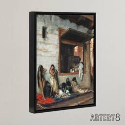 "Artery8 Jean Leon Gerome Slave Market Women Framed Canvas Wall Art Print - Size: W12"" x H16""" - thumbnail 2