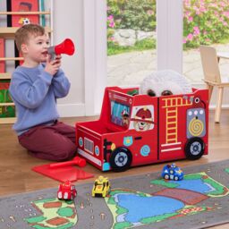 Liberty House Toys Kids Fire Engine Toy Box in Red - thumbnail 1
