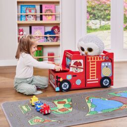 Liberty House Toys Kids Fire Engine Toy Box in Red - thumbnail 6