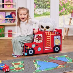 Liberty House Toys Kids Fire Engine Toy Box in Red - thumbnail 3